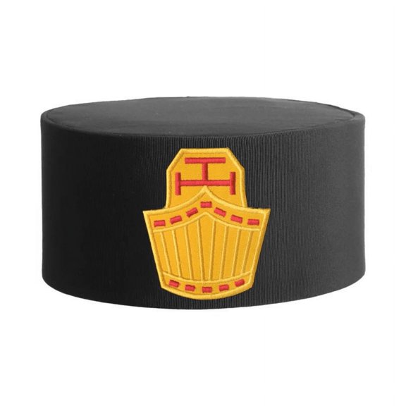 High Priest Royal Arch Masonic Chapter Crown Cap - Black With Gold Emblem