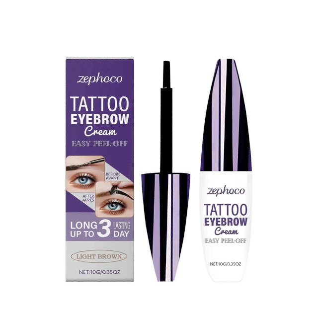 Zephoco Light Brown Tear-Off Eyebrow Dye Creates Three-Dimensional, Natural And Wild Eyebrows. It Is Waterproof And Does Not Easily Smudge