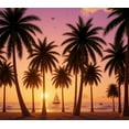 thumbnail image 4 of Tropical Palm Trees Beach Sunset Banner Exotic Scenic Decor Vibrant Colorful for Vacation Party Home Decoration Paradise, 4 of 8