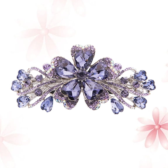 PAMINGONO Women Hair Pin Purple Rhinestone 1PC