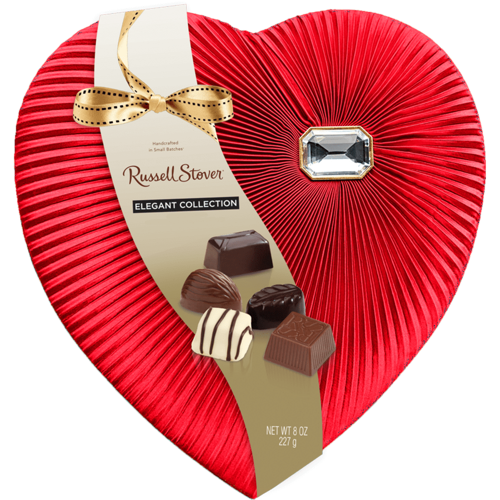 Russell Stover Diamond Brooch Heart Box of Valentines Assorted