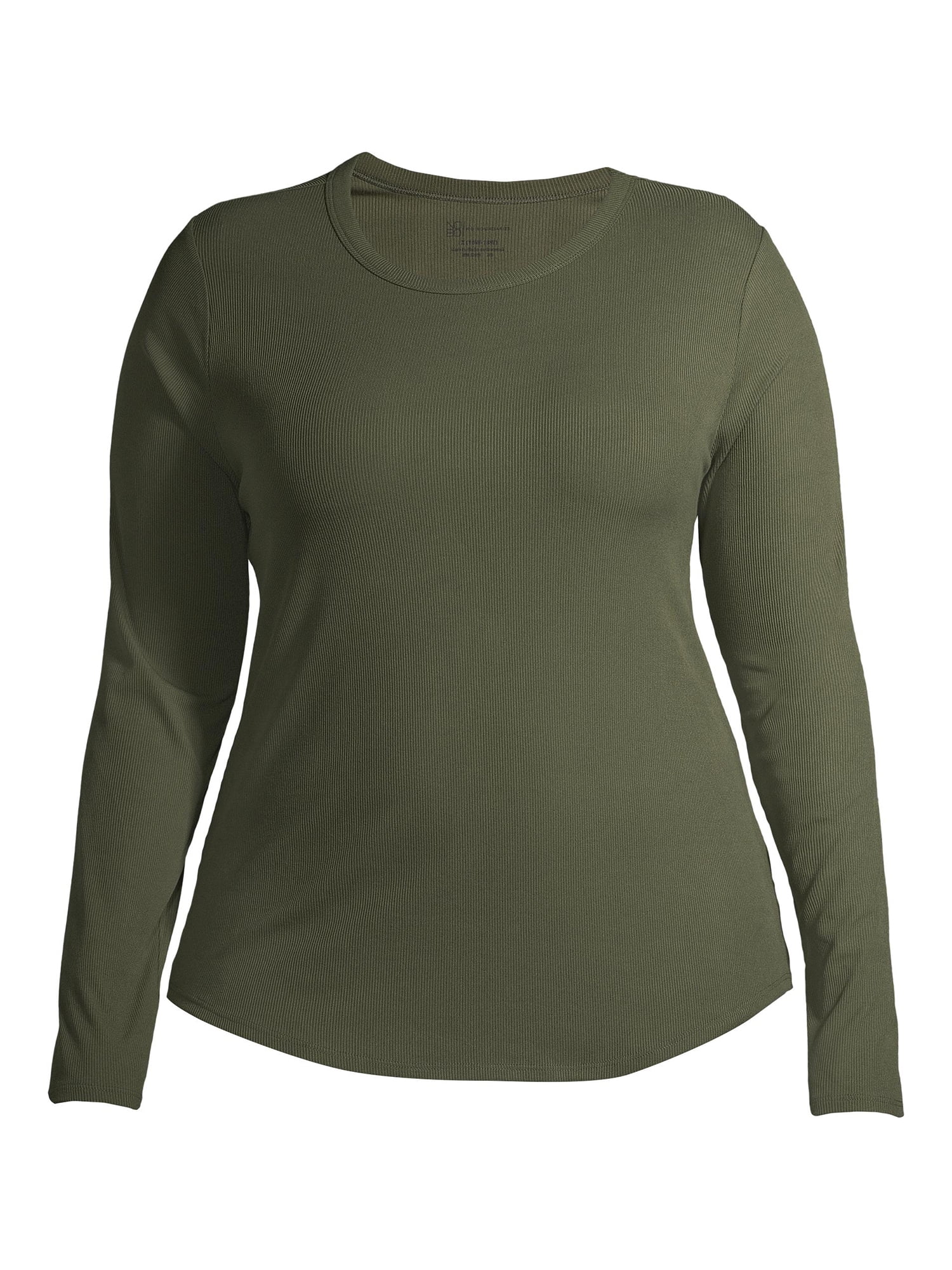 NO BOUNDARIES Olive Green SEMI-FITTED LAYERING Long Sleeve Tee Shirt Sz.  Jr. XS*