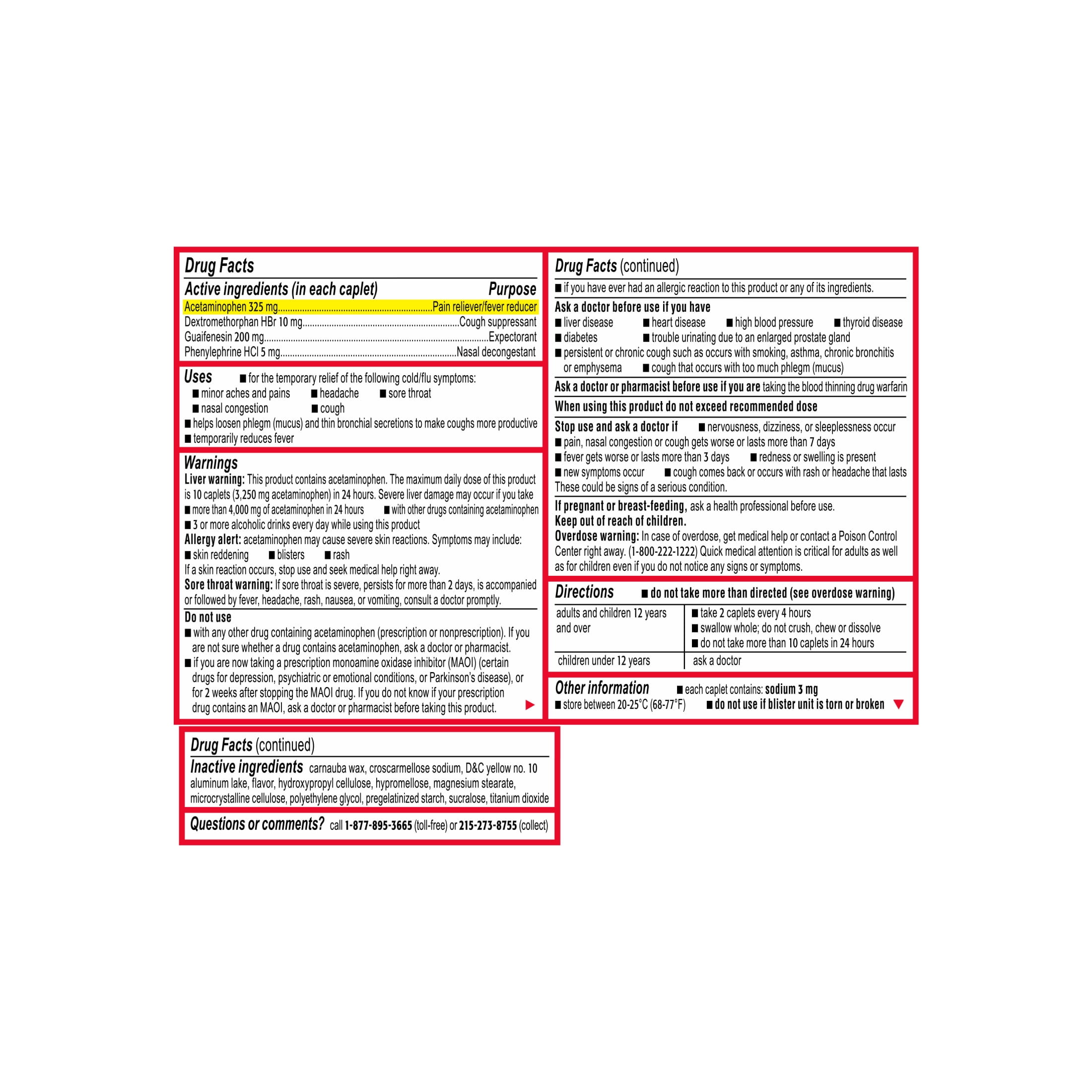 Tylenol Cold + Flu Severe Caplets for Multi-Symptom Relief, 24 Count.