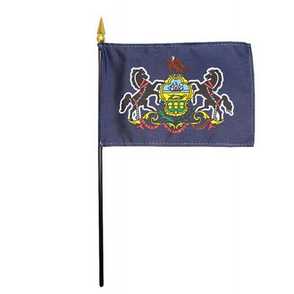 Annin Flagmakers 150038 4 x 6 in. Eb Pennsylvania Mounted, Pack Of 12