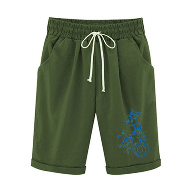 Top and Shorts Sets for Women, Womens Elastic Waist Printing Drawstring Shorts