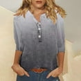 thumbnail image 2 of Jewelreauty Women Tunic Tops Casual Notch Neck Elbow Length Button T-Shirts Summer Trendy Tee, 2 of 6
