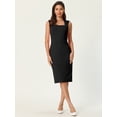 thumbnail image 2 of DARING DIVA Pencil Sleeveless Square Neck Bodycon Dress S Black, 2 of 6