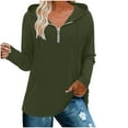thumbnail image 1 of ameIAEA Womens Hoodie Sweatshirt Long Sleeve Drawstring Pullover Tops Solid Color Zipper Shirts, 1 of 5