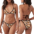 thumbnail image 3 of Gaeub Bikini Triangle pour Femmes Imprimé Pattes de Chat, Ensemble Bikini à Cordon, Maillot de Bain Deux Pièces, 3 of 6