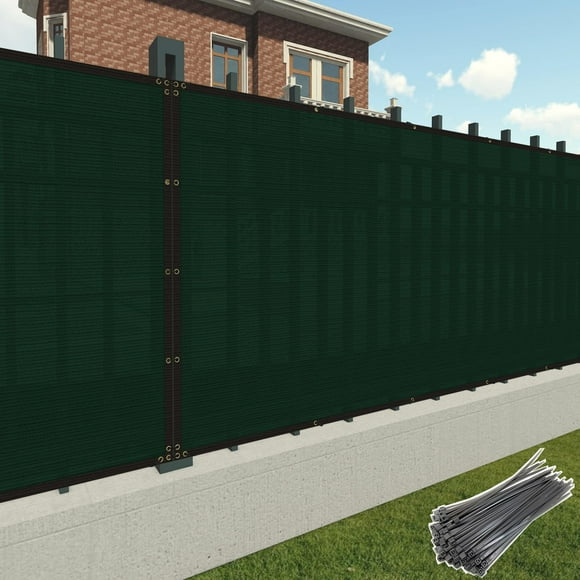 Patio Privacy Screen Fence 5' x 11' Heavy Duty Fence Panels Mesh Shade Fencing with Brass Grommets and Zipties Safety Temporary Netting Cover for Balcony Garden Backyard Outdoor Green