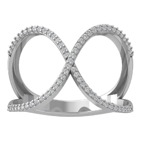 ARAIYA FINE JEWELRY 10K White Gold Diamond Wedding Band Ring (1/5 cttw, I-J Color, I2-I3 Clarity) Size 5