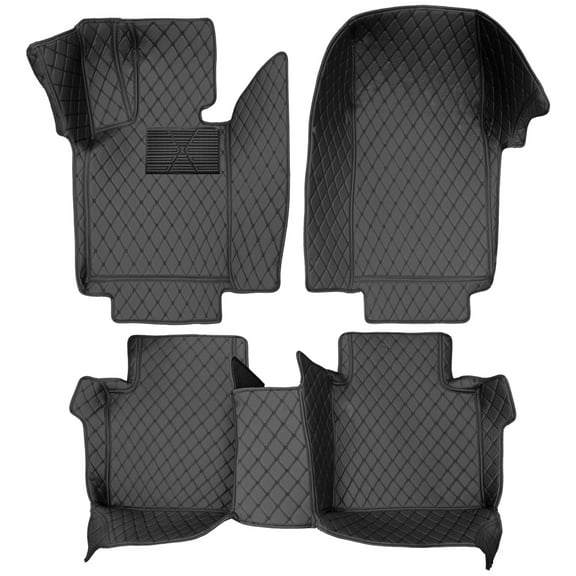 Leadwolf Custom Car Floor Mats for Hyundai Equus 2009-2016 Floor Liner Waterproof Anti-Skid Luxury Leather Full Coverage Liner Front & Rear Mat/Set Black