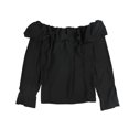 thumbnail image 2 of bar III Womens Bow Knit Blouse, Black, Large, 2 of 2