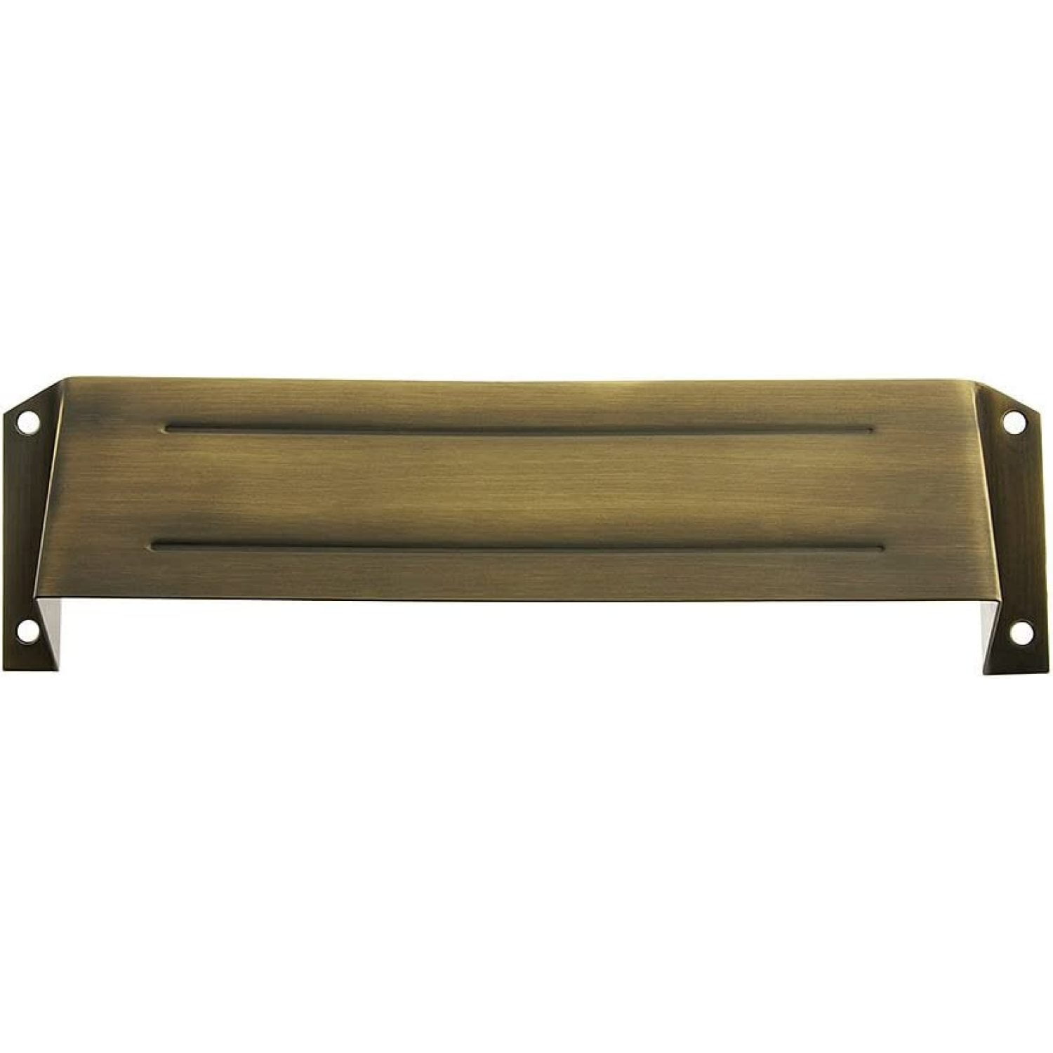 Solid Brass Mail Slot Hood for Open Back Plates Antique Brass