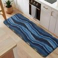 thumbnail image 5 of Blue Gold Wave Marble Pattern Kitchen Rug Mat,Kitchen Runner Rugs Non Skid Washable,Decorative Kitchen Floor Mats for Kitchen,Sink,Laundry,17"x47.2", 5 of 7