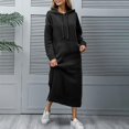 thumbnail image 6 of Yokua Women's Casual Fleece Lined Sweatshirt Dress Oversized Casual Long Sleeve Hooded Dress with Pockets, 6 of 9