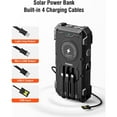 thumbnail image 3 of 42800mAh Solar Charger Power Bank with 4 Cables, 15W Fast Charging Portable Charger for Cell Phone, Wireless Charger Solar Battery Pack with Dual Flashlights, Carabiner, 3 of 8