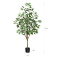 thumbnail image 3 of 4 ft Realistic Artificial Ficus Tree in Pot, Natural Trunk, Lush Leaves, Lifelike Faux Tree, 3 of 9