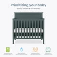 thumbnail image 2 of Dream On Me Ava 4-in-1 Convertible Mini Crib, Olive, 2 of 9