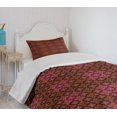 thumbnail image 4 of Ambesonne Damask Quilted Bedspread Set 2 Pcs, Abstract Victorian Style, Twin Size, Orange Magenta Black, 4 of 6