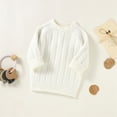 thumbnail image 4 of NOEGOEU Toddler Baby Boys Girls Sweater Crewneck Knit Long Sleeve Casual Pullover 6M-3Y (White,12-18 Months), 4 of 8