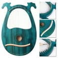 thumbnail image 2 of YILIKISS Lyre Harp Mahogany Body Harp 16 Strings W/ Tuning Wrench String Pick Set, 2 of 9