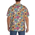 thumbnail image 3 of Kdxio Men's Hawaiian Shirt for Men Short Sleeve Shirt colorful Skull sunflower Summer Casual Holiday Beach Button Down T-Shirts, 3 of 5