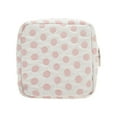 thumbnail image 1 of Bolsas de Maquillaje Viaje Cuadradas Versátiles de Puntos Únicos 1 Pc para Viaje Blanco Rosa Poliéster, 1 of 5