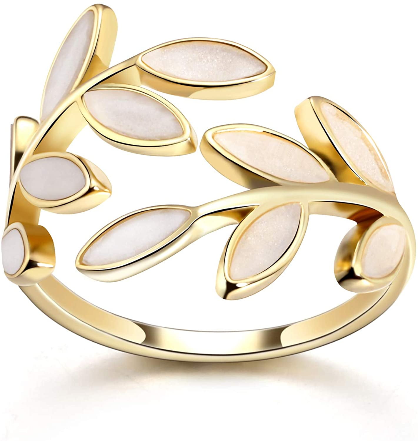Stainless steel Simple Pearls Waterproof 14k gold plating Minimalist Ring Adjustable size