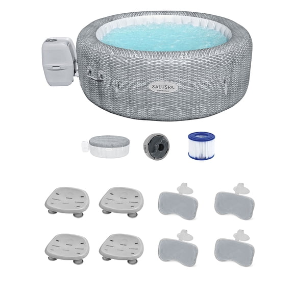 Bestway Coleman Honolulu Hot Tub with 4 SaluSpa Seat & 4 Headrest Pillows