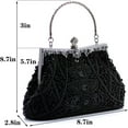 thumbnail image 2 of Kwuty Womens Vintage Floral Beaded Rhinestone Embroidery Clutch Sequin Crossbody Bag Evening Handbag for Bridal Wedding Party Prom, 2 of 5