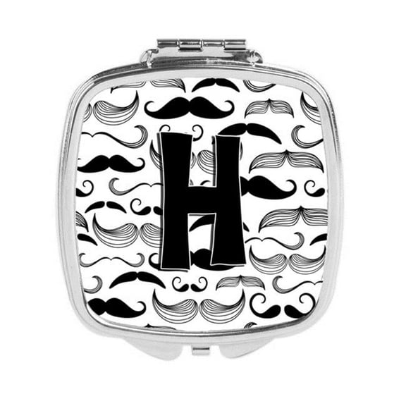 Letter H Moustache Initial Compact Mirror