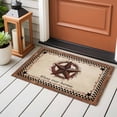 thumbnail image 4 of Entryway Rug 2'x3', Western Star Vintage Small Rug for Kitchen Bathroom Door Mat Indoor Entrance, Country Texas Stars Buffalo Plaid Brown Non-Slip Area Rugs Floor Mats Carpet Front Door Rugs, 4 of 8