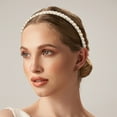 thumbnail image 3 of Unique Bargains 1 Pcs 2 Rows Rhinestone Headband Hairband for Women 0.31 Inch Wide White, 3 of 7
