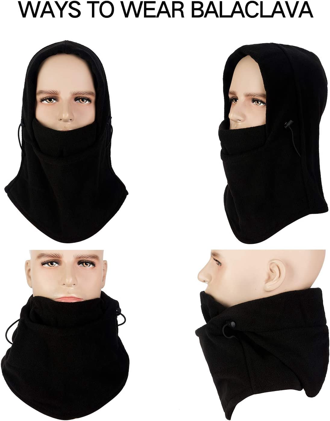 Bravo! Balaclava Face Mask Men Women Winter Windproof Drawstring Motorcycle Outdoors Ski Mask