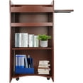 thumbnail image 3 of 23.6*45.7*15.7in Mobile Lectern Podium Stand, Hostess Stand with Wheels, Portable Mobile Standing Laptop Desk with Storage Shelf, Wooden Speaking Lectern, Home Office Classroom Pulpit, 3 of 7
