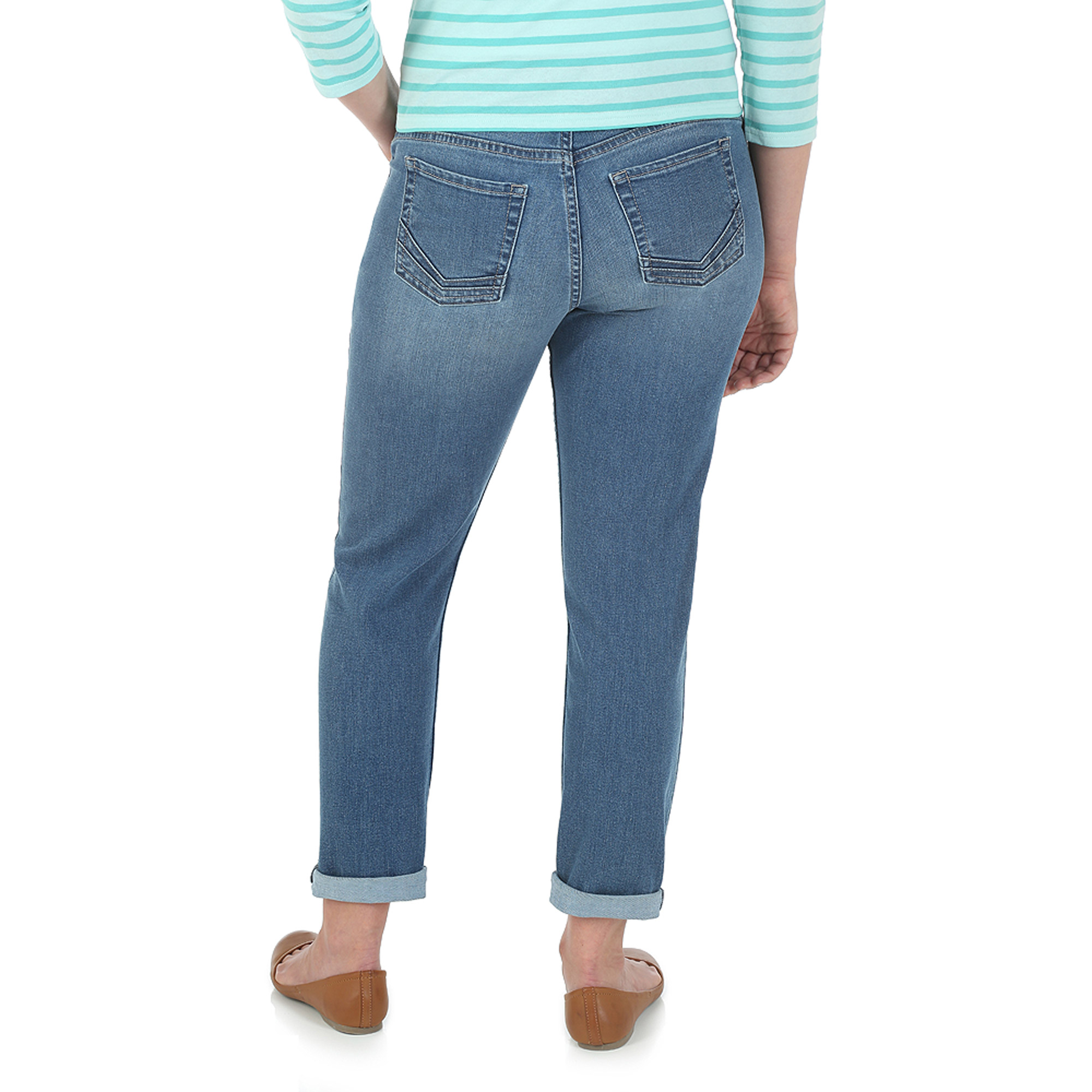 riders by lee indigo women's fringe cuff boyfriend jean