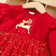 thumbnail image 3 of Robe de Noël pour Nouveau-Né Bébé Fille Motifs de Cerf Rouge Manches Longues Paillettes Tutu Robes de Fête, 3 of 6