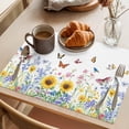 thumbnail image 3 of Country Sunflower Placemats Set of 12, Daisy Lavender Butterfly Farm Botanical Non-Slip Place Mats Washable Table Mats for Kitchen Dining Table Decorations Indoor/Outdoor, 3 of 9