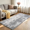 thumbnail image 2 of Shag Runner Rug for Bedroom Living Room 3x7 Upgrade Non-Slip Fluffy Soft Bedside Rugs,Shaggy Gray Carpet for Kids Girls Boys Dorm Nursery Home Decor Aesthetic, 2 of 15