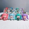 thumbnail image 4 of 20Pcs Hatsune Miku 6cm Kawaii Figure Keychain PVC Model Bag Pendant Anime Car Keyring Doll Cartoon Double Tail Girl Key Chain, 4 of 5