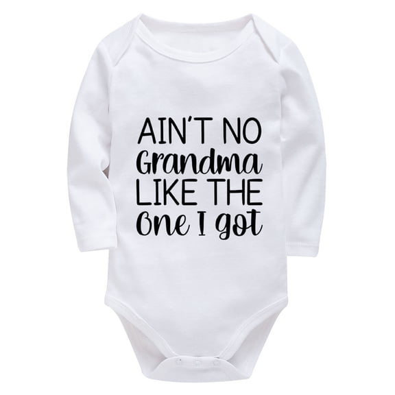 Ain't No Grandma Like The One I Got Onesie for Girls Long Sleeve Boys Newborn Outfit White Boy Baby Clothes 0-3 Months