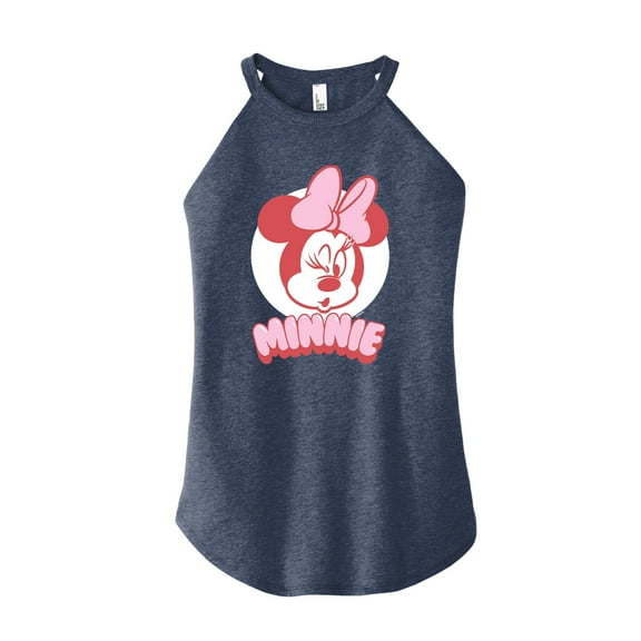 Mickey & Friends - Minnie Art - Juniors High Neck Tank Top