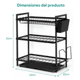 thumbnail image 2 of Escurridor De Platos De 3 Niveles Con Bandejas De Extraíbles Lab.G, Negro, 2 of 5