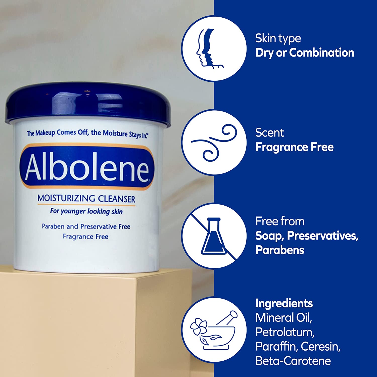 Albolene Face Moisturizer, Facial Cleanser, Makeup Remover and Cleansing Balm, All Skin Types, 12 oz - image 5 of 11