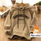 thumbnail image 3 of Sudadera con capucha gruesa y cálida para mujer, sudaderas de terciopelo con estampado de letras, jerséis Harajuku con bolsillos que combinan con todo, Otoño e Invierno, 3 of 5