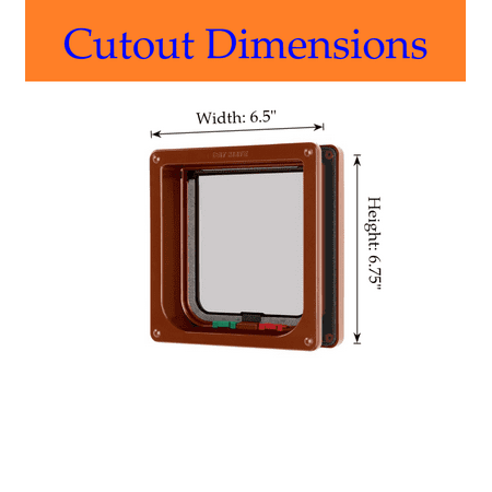 Cat Mate 4 Way Locking Cat Flap with Door Liner, Transparent Flap, and Magnetic Catch - Brown