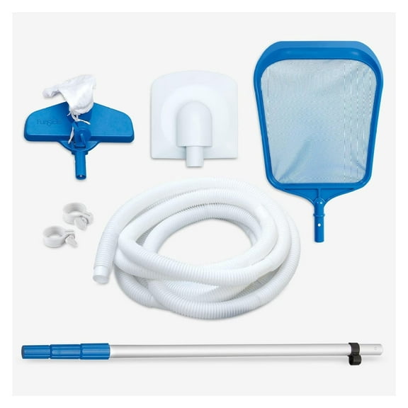 Deluxe Maintenance Kit, Above Ground Swimming Pool Cleaning, Includes Vacuum, Skimmer, Hose and Adapter,Adults