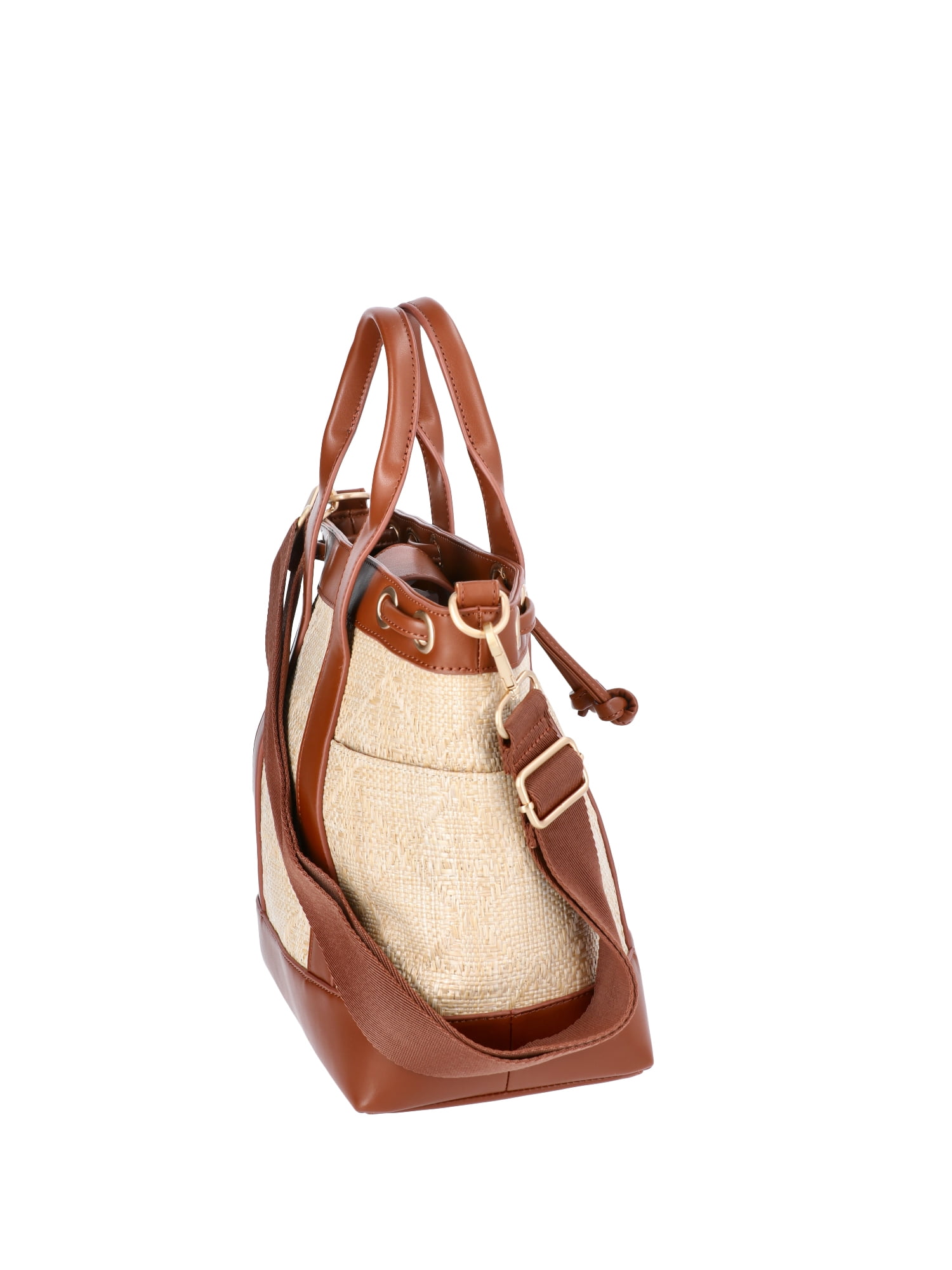 Time and Tru Leighton Women's Mini Bucket Bag, Woven