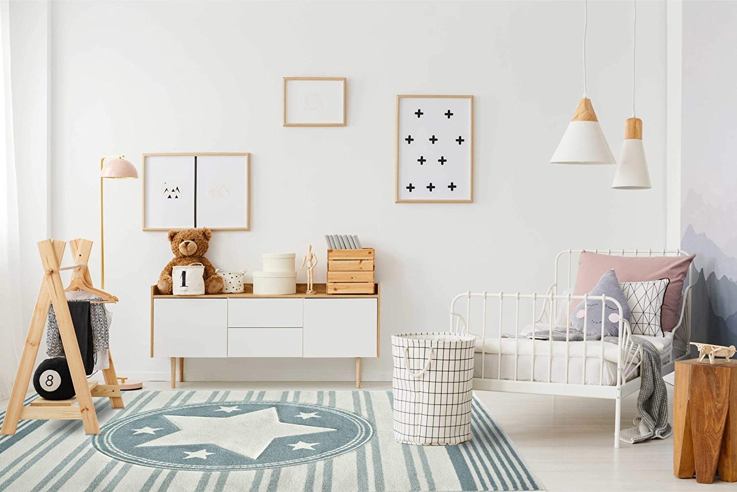 KC Cubs Boy & Girl Modern Decor Multicolor Area Rug and Carpet Collection for Kids, Toddlers and Baby Nursery, Stars & Stripes